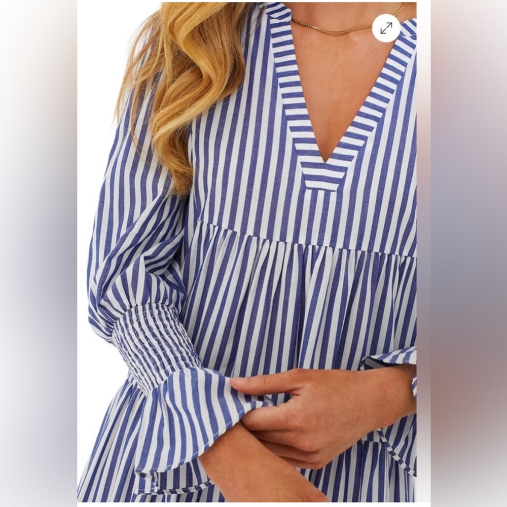 Tuckernuck Blue and White Striped Tiered Mini Dress - Picture 5 of 16